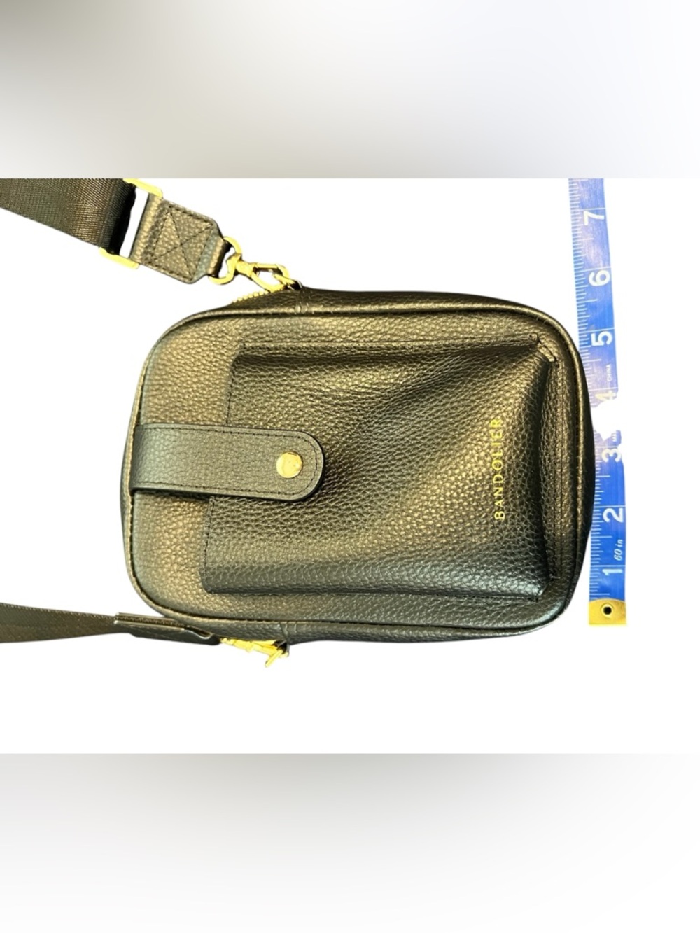 Bandolier Dillon Crossbody Bag in Black and Gold - Picture 16 of 16
